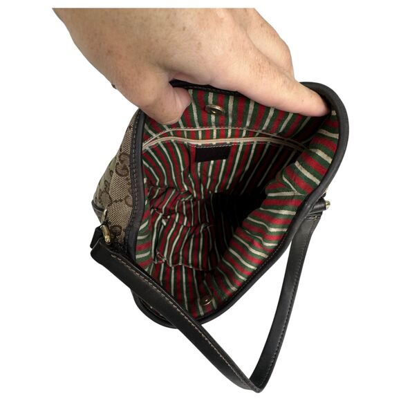 Gucci 169947 Monogram Hobo Dark Brown Canvas Shoulder Bag  READ DESCRIPTION - Picture 5 of 8